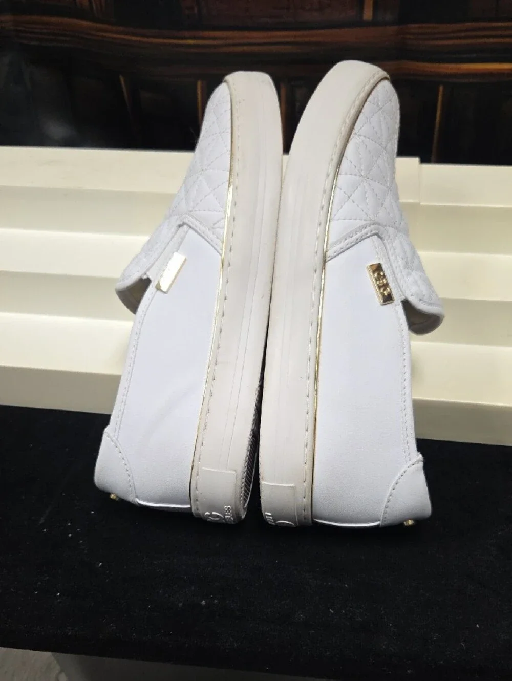 GBG Los Angeles Quilted Slip-On Loafers - White